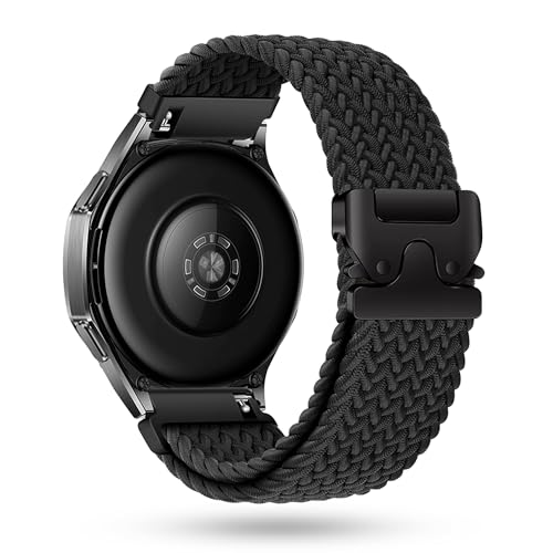 [モエライフ] スマートウォッチ 時計 ベルト 【20mm/22mm・20カラー展開・パラシュートスタイルバックル】 スマートウォッチ バンド 腕時計 ベルト ナイロン 交換バンド 無段階調整 金属バックル メンズ レディース 兼用 通気性 弾力性 伸縮性 柔軟性 向上 (ジェットブラック,22mm)